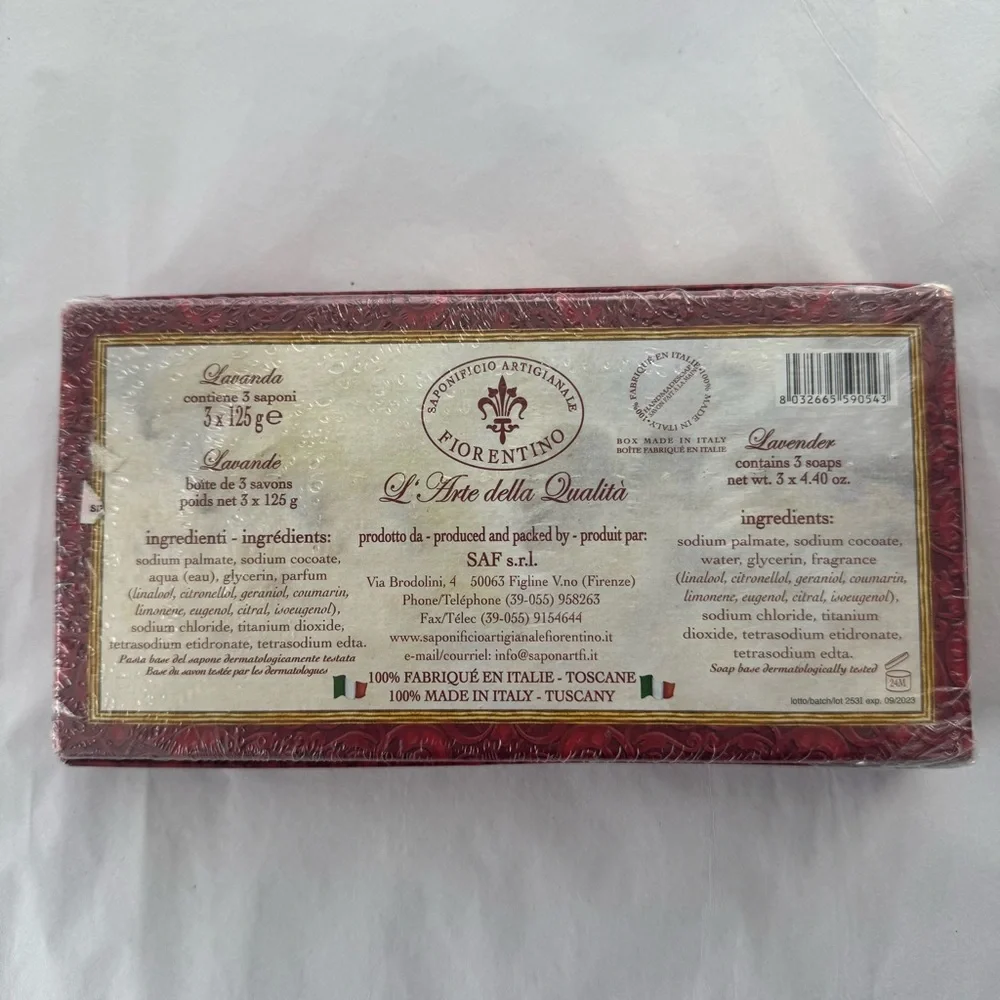 Saponificio Artigianale Fiorentino Cherubs Lavender Scent Soaps 3 Handmade Italy